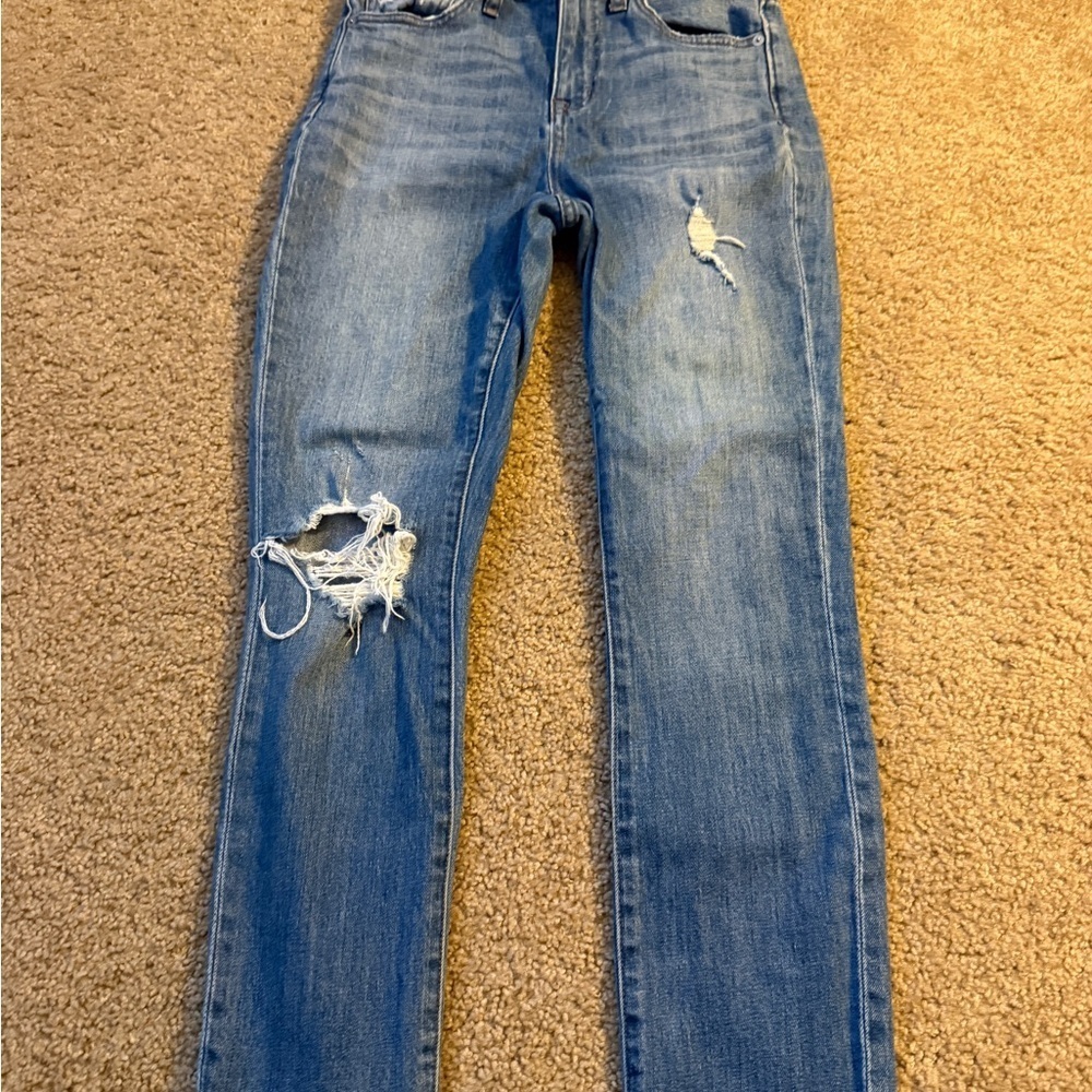 Madewell Light Blue Ripped Skinny Jeans